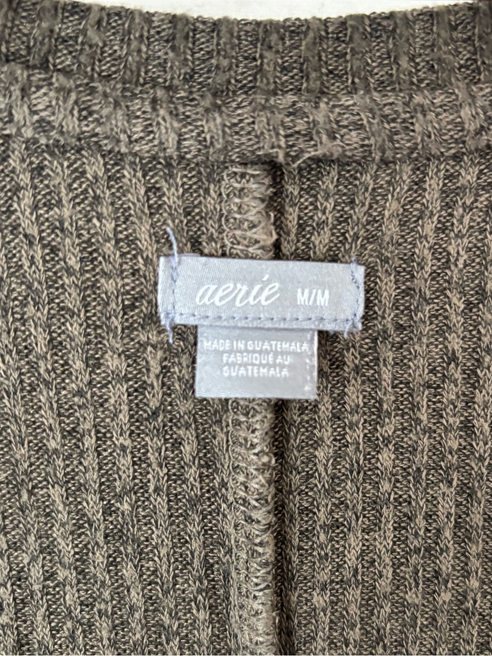 Aerie Ribbed Green Henley Style Romper Size Medium - Picture 5 of 11